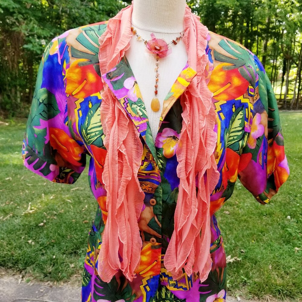Salmon Flutter Scarf Lightweight Women Accessory Muitiwear